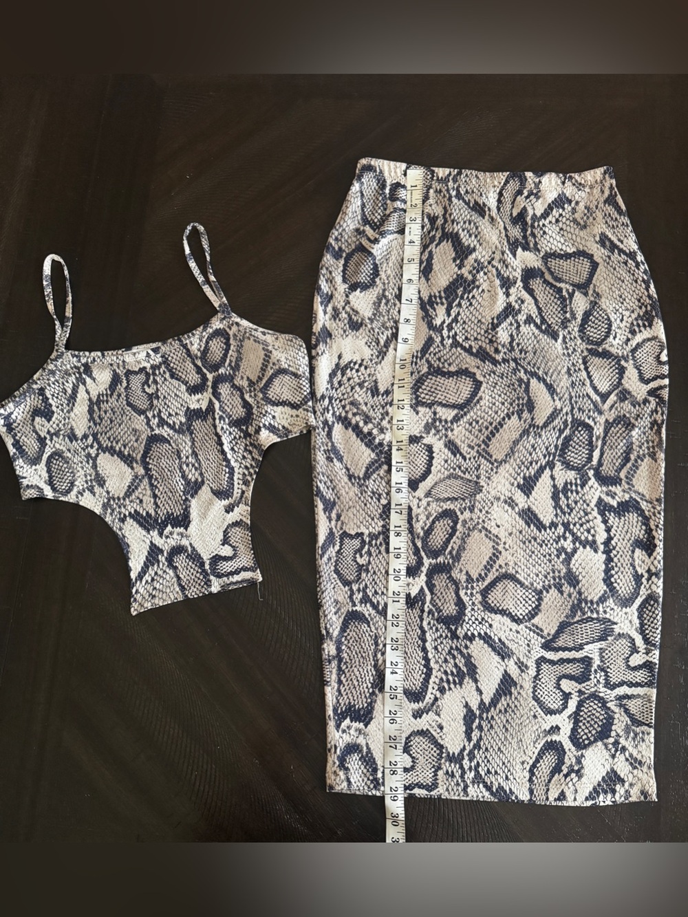 Snake Print Tube Skirt/ Top Set